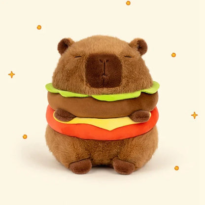 Capybara Burger Plush Toy - Adorable Soft Stuffed Animal Pillow