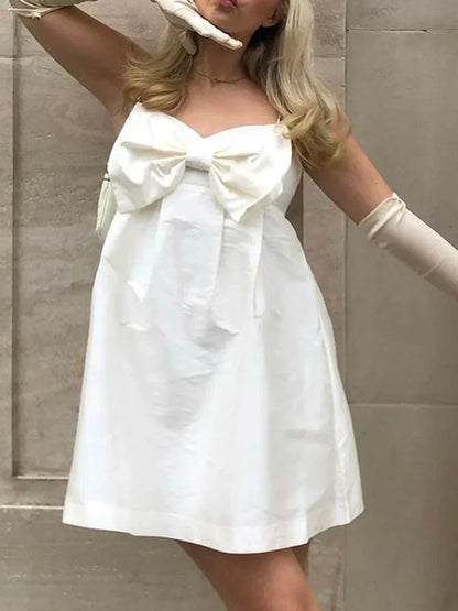 White Cami Bow Mini Dress
