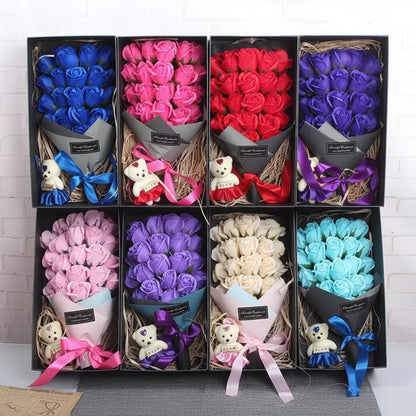 23-Piece Soap Rose Bouquet Gift Box for Birthday, Valentine's Day, and Wedding