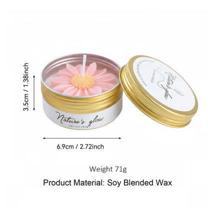 Chamomile Scented Soy Wax Candle in Flower Tin