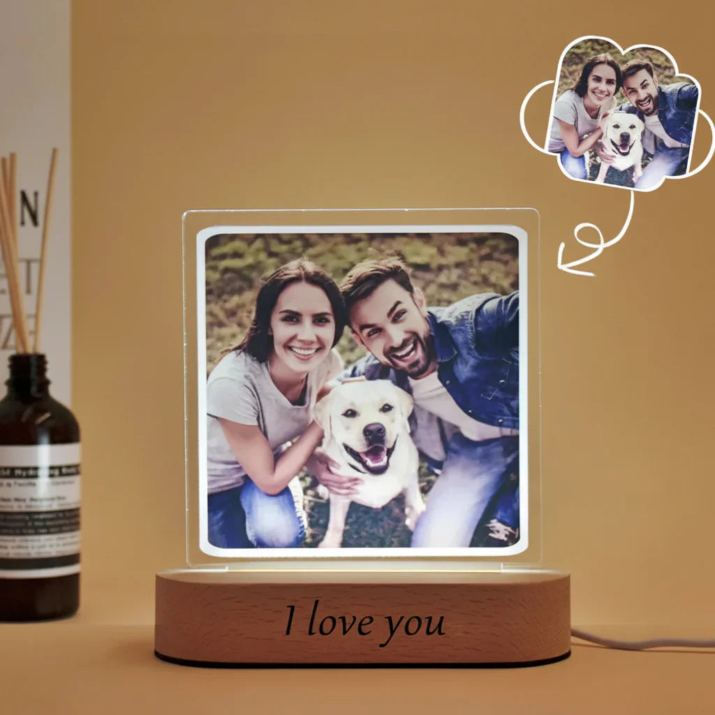 Personalized 3D Photo Night Light with Custom Text
