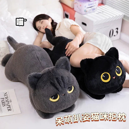 50cm Black Cat Plush Pillow Soft Cuddly Stuffed Toy