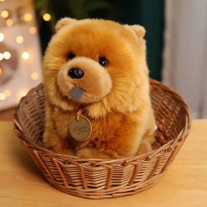 Kawaii Fluffy Chow Chow Plush Toy - Cute Lifelike Puppy for Kids