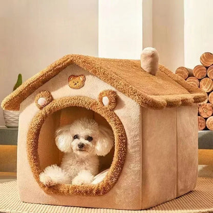 Soft Dog Bed Enclosed Winter House