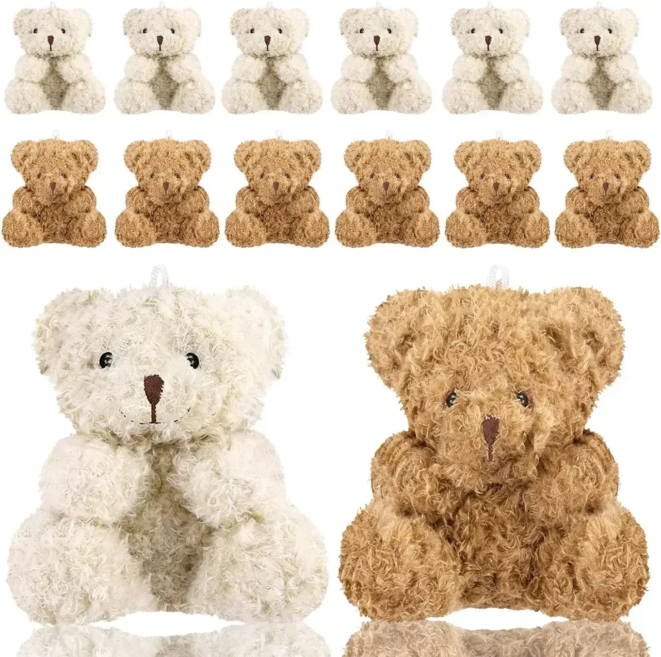 Mini Teddy Bear Plush Toys 4 Inch - Soft Stuffed Bears for Party Favors and DIY Gifts