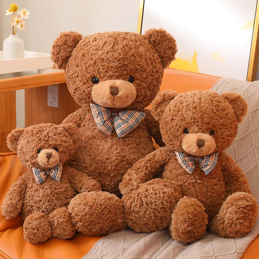 Big Size Bow Tie Teddy Bear Plush Toy - Soft Cartoon Stuffed Animal