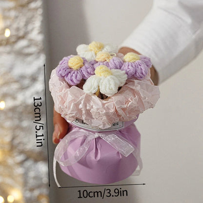 Hand-Woven Rose Flower Bouquet Artificial Flowers for Birthday and Valentine's Day