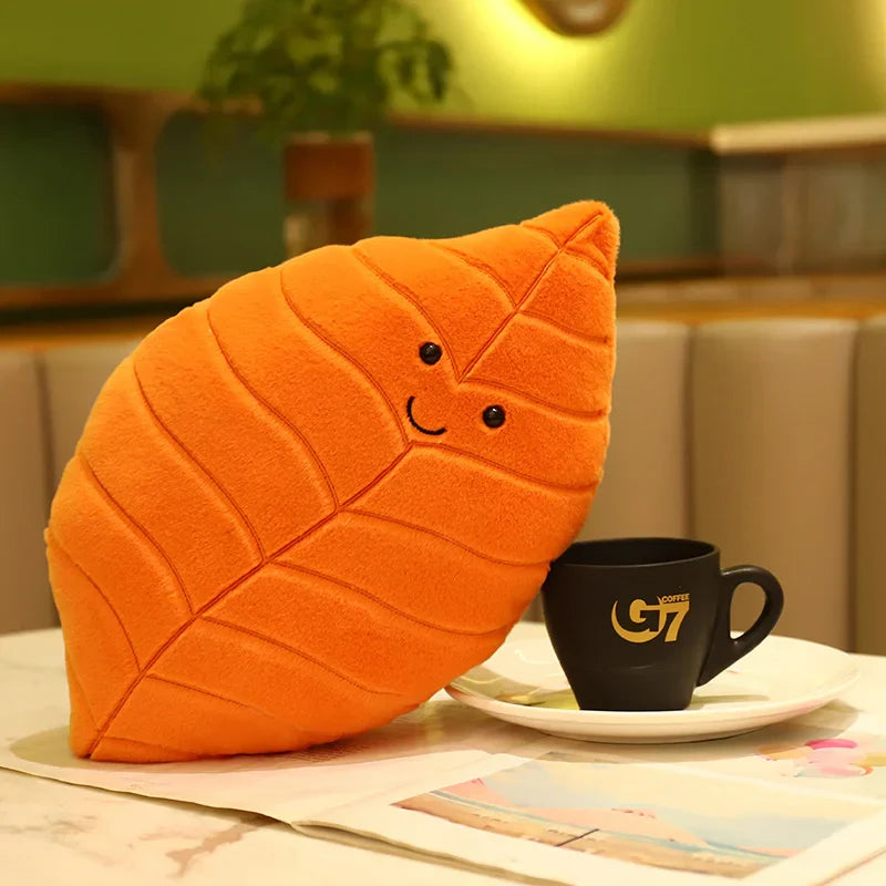 Soft Leaf Plush Pillow Decorative Cushion