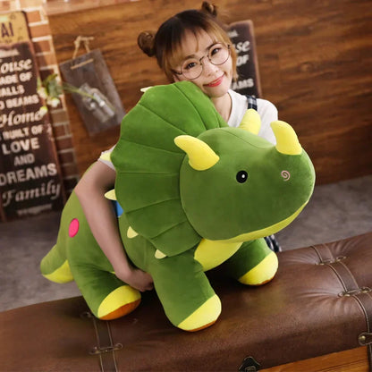 Big Plush Soft Triceratops & Stegosaurus Dinosaur Stuffed Toys for Kids