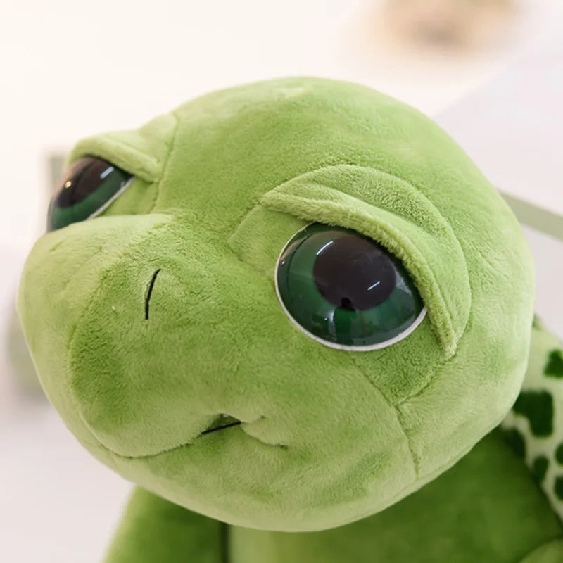 Cute Super Green Big Eyes Plush Tortoise Toy - Perfect Baby Gift!