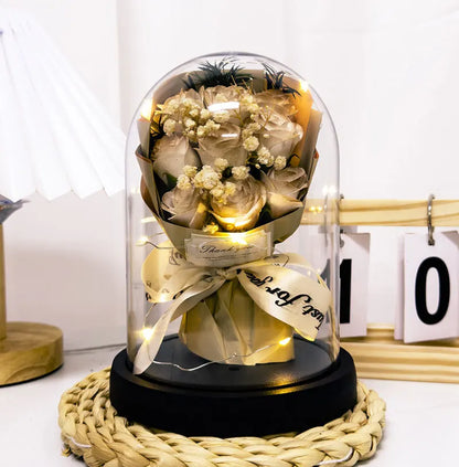 Eternal LED Rose Acrylic Dome Decor