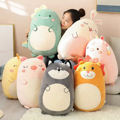 Kawaii Plush Dinosaur & Shiba Inu Pillow - Adorable Sleep Cushions
