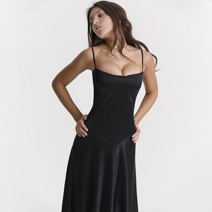 Satin Back Tie-Up Maxi Dress
