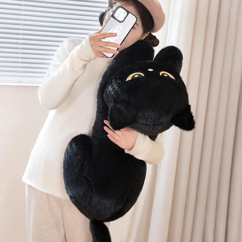 Sleeping Black Cat Plush