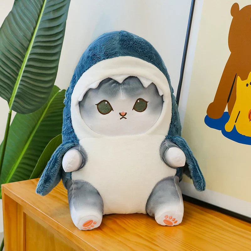 Transformed Cat Doll Plush Toy - Adorable Shark Design for Kids