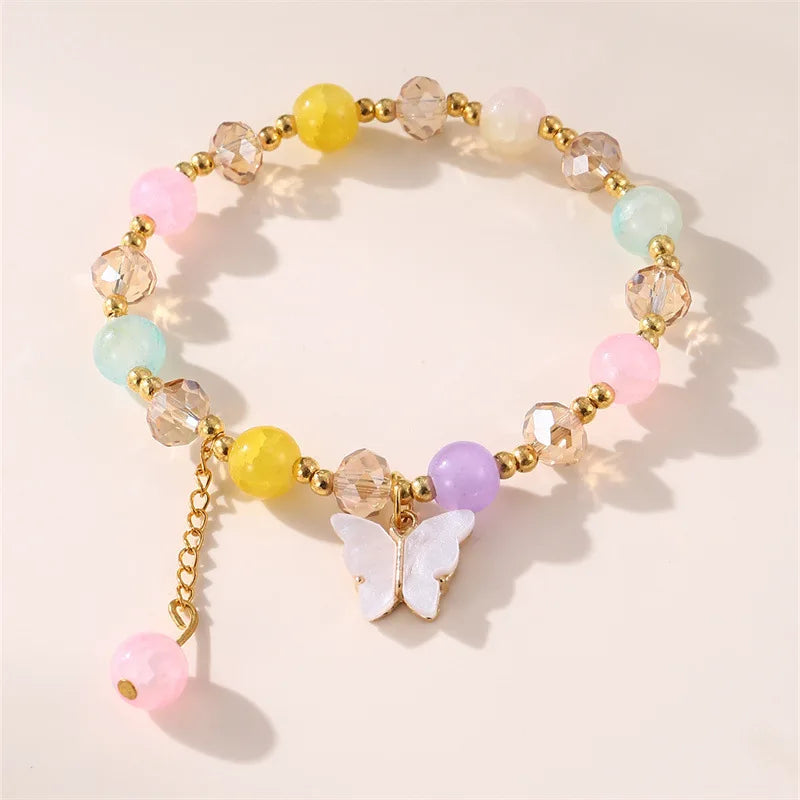 Butterfly Glass Beaded Bracelet