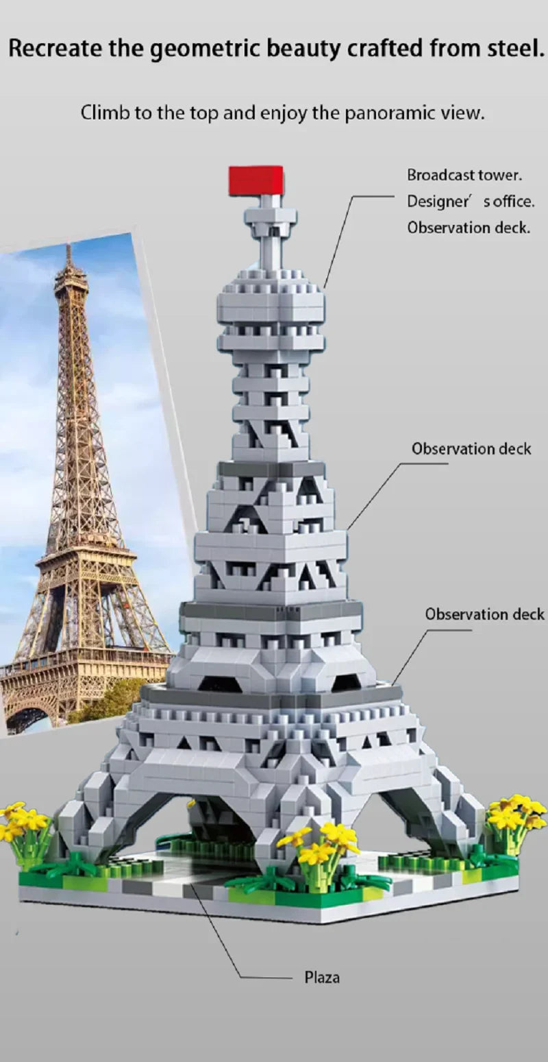 City Building Tower DIY Assembly Puzzle Creative Micro Brick