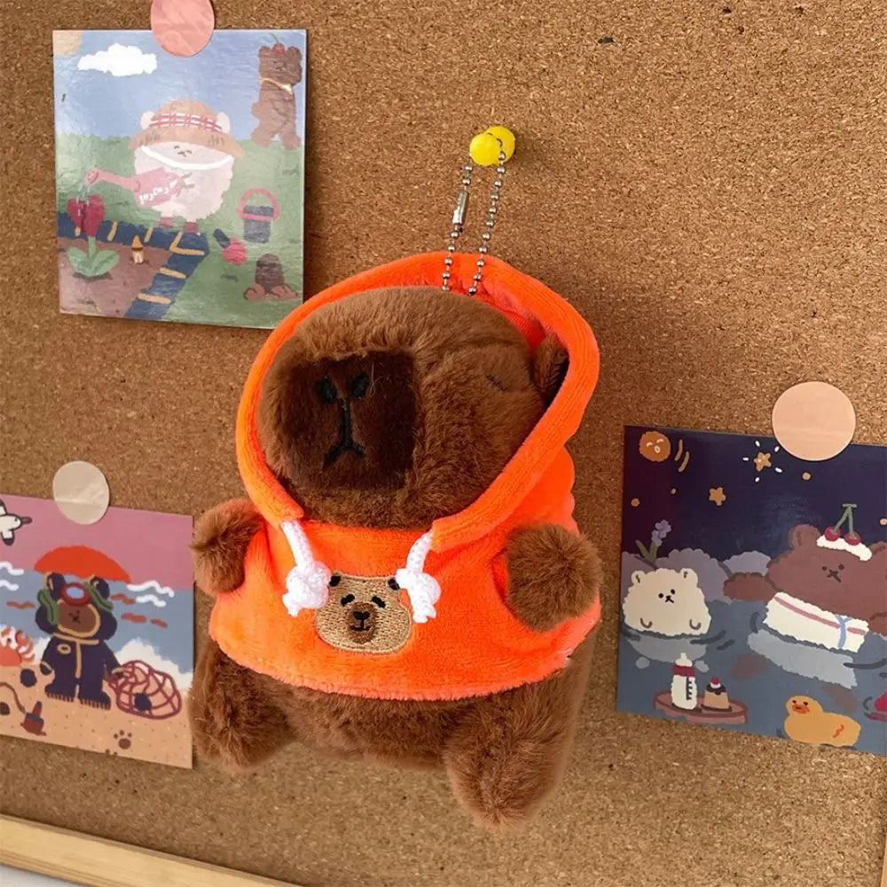 Capybara Plush Toy with Hoodie and Wings Mini Soft Stuffed Doll