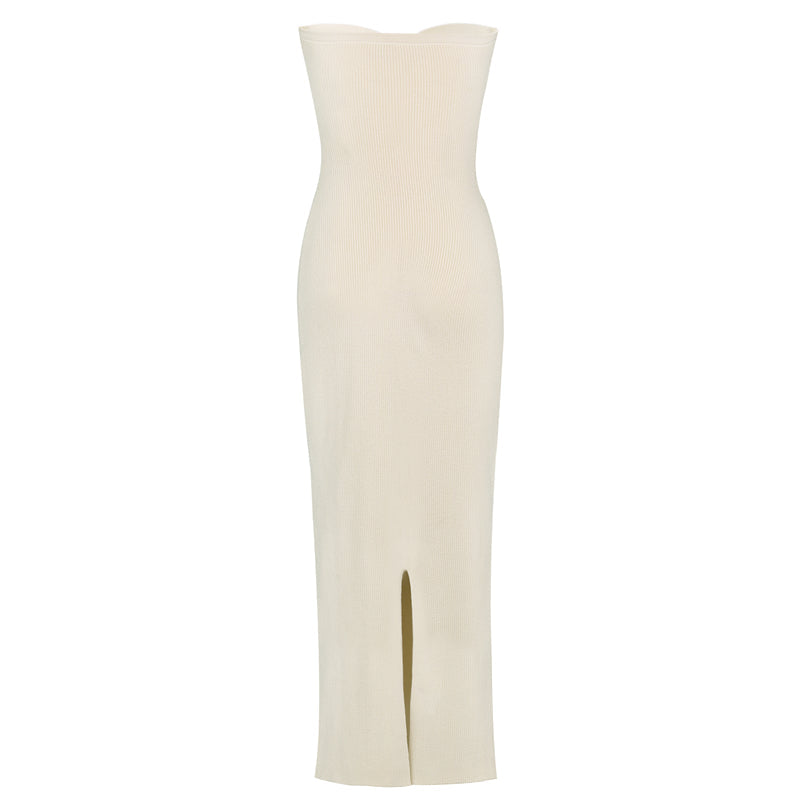 Knit Twisted Tube Midi Dress