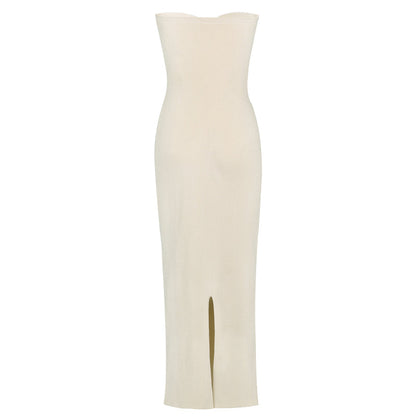 Knit Twisted Tube Midi Dress