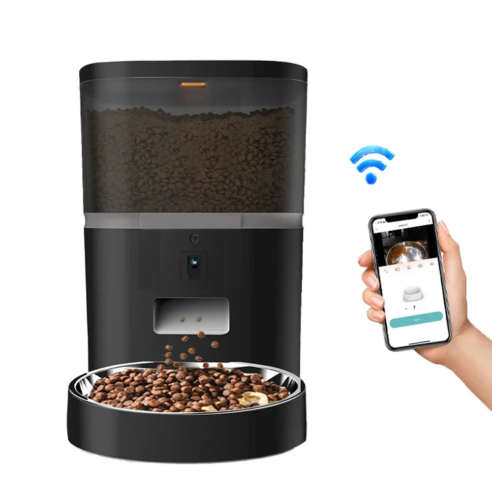 4L Smart Pet Feeder with Camera Automatic Timing Dispenser