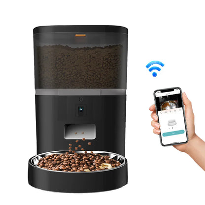 4L Smart Pet Feeder with Camera Automatic Timing Dispenser