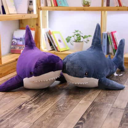 140cm Giant Shark Plush Toy - Soft Stuffed Animal Pillow for Kids
