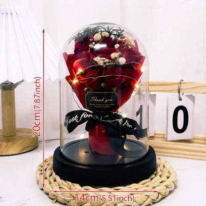 Eternal LED Rose Acrylic Dome Decor
