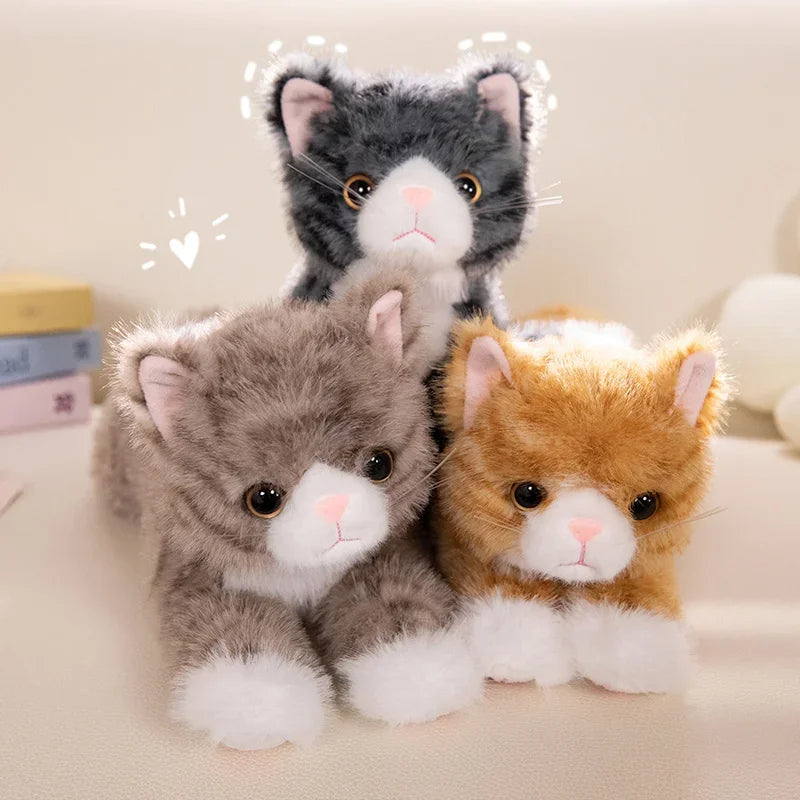 Cute Plush Simulation Cat Toys - Soft, Realistic, 5 Colors