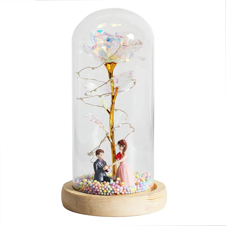 LED Enchanted Galaxy Rose in Dome - Romantic Gift