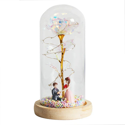 LED Enchanted Galaxy Rose in Dome - Romantic Gift
