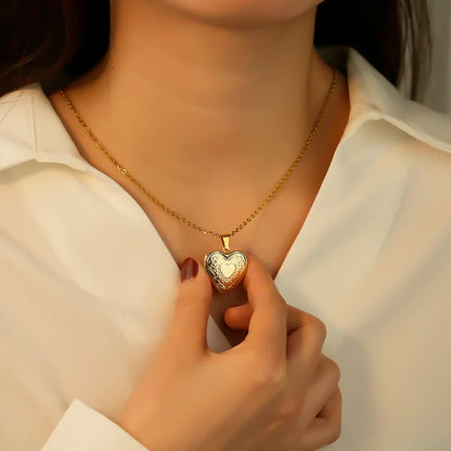 Personalized Heart Photo Locket Necklace