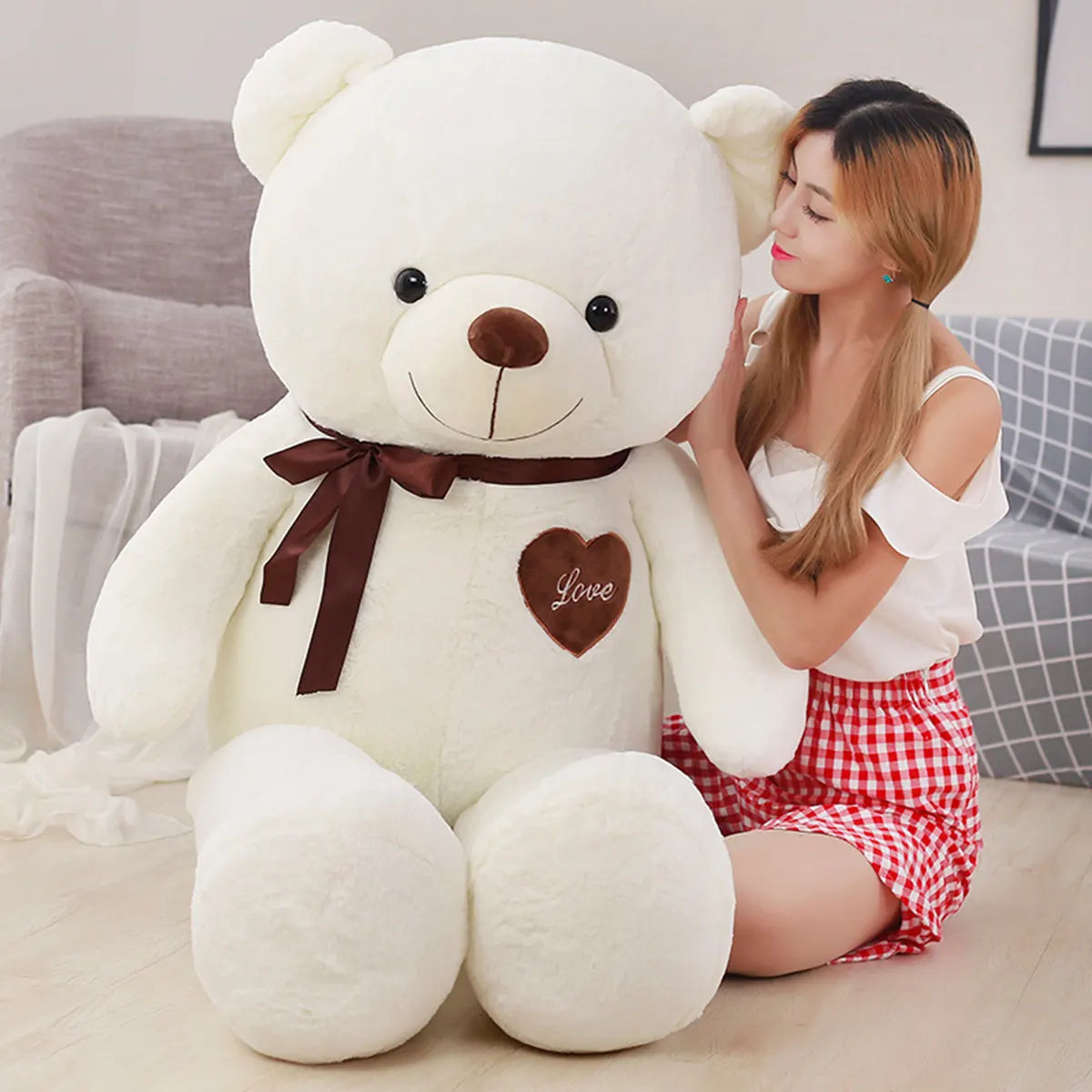 Giant 100cm Plush Teddy Bear - Soft Stuffed Animal for All Occasions