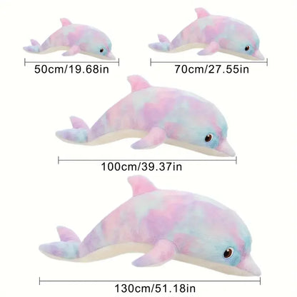 50cm Colorful Dolphin Plush Throw Pillow Soft Stuffed Toy