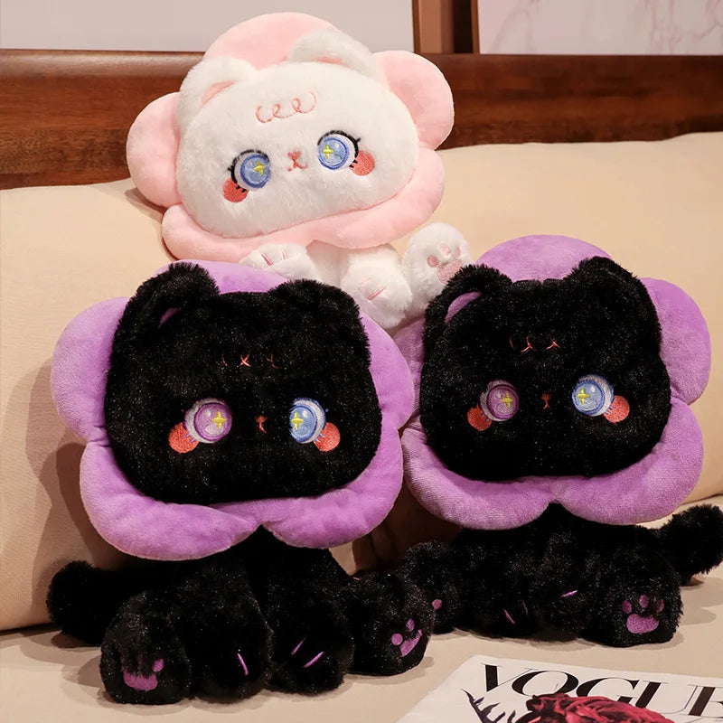 Cute Floral Cat Plush Toy 30cm Soft Stuffed Doll