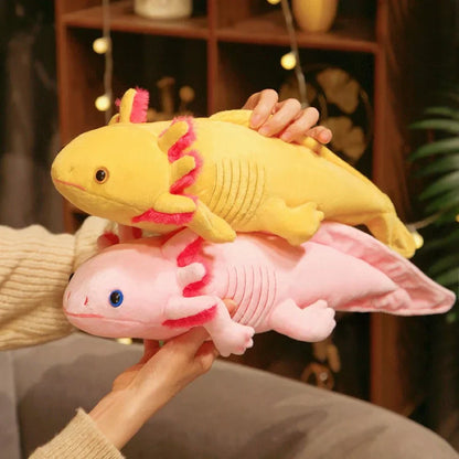 Kawaii Colorful Newt Plush Toy - Cute Axolotl Long Pillow Cushion