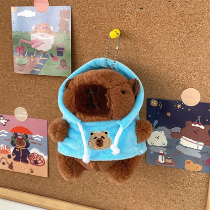 Capybara Plush Toy with Hoodie and Wings Mini Soft Stuffed Doll