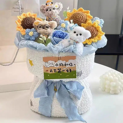 Handmade Crochet Rose and Sunflower Bouquet for Special Occasions