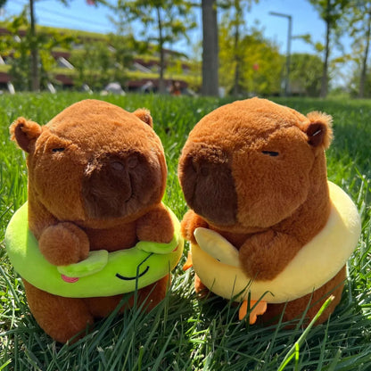 Cute 21cm Capybara Plush Toy - Fluffy Beach Style Stuffed Animal Gift