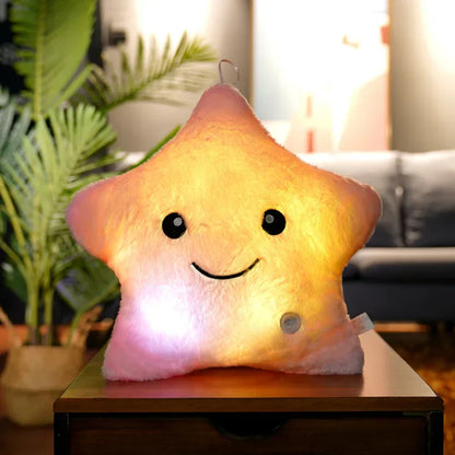 20CM Luminous Star Plush Toy Soft Glowing LED Cushion for Kids and Teens