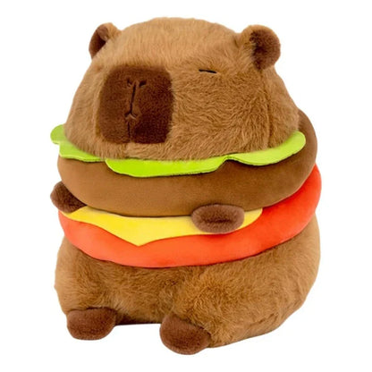 Capybara Burger Plush Toy - Adorable Soft Stuffed Animal Pillow