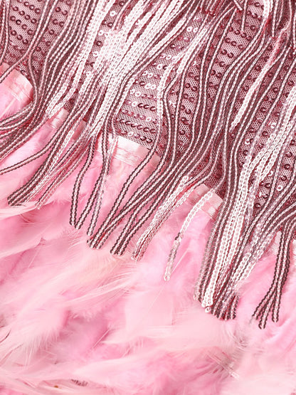 Layered Sequin Fringe Mini Dress