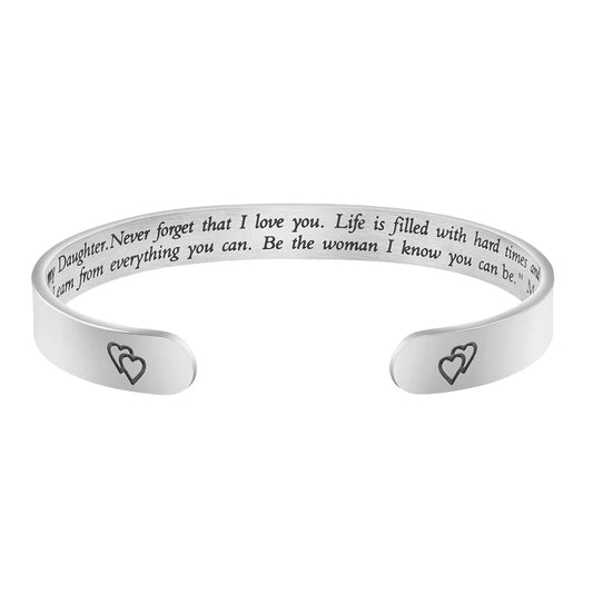 Engraved Open Bangle Bracelet