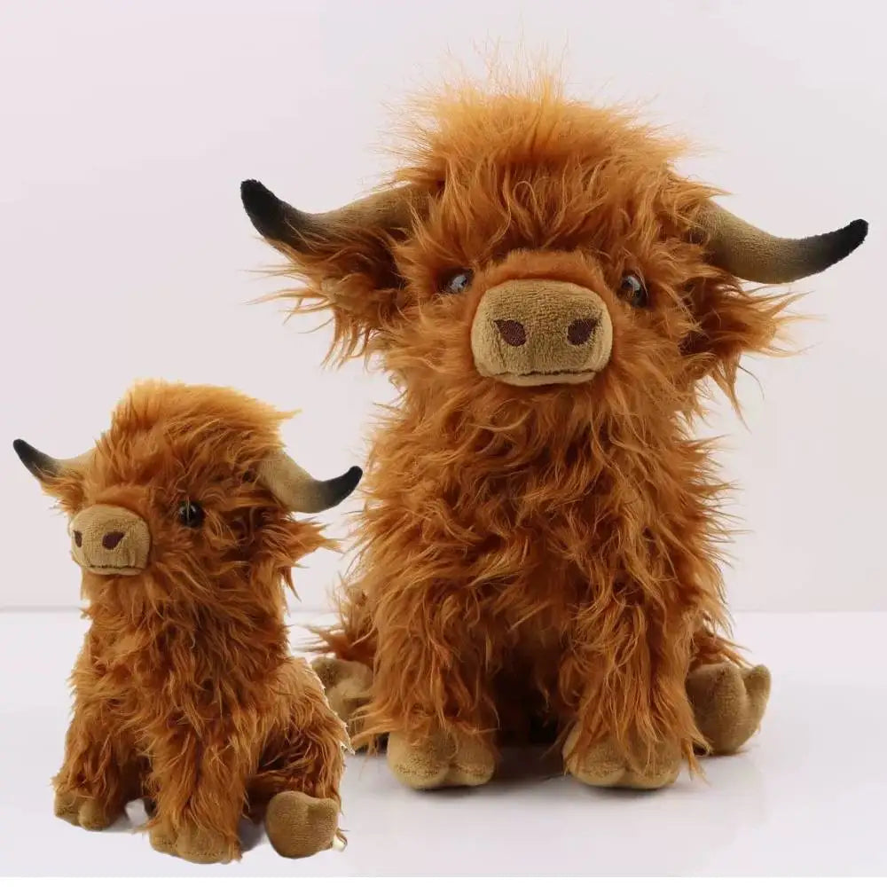 Highland Cow Plush Toy Soft Stuffed Farm Animal Doll