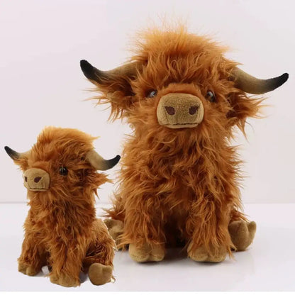 Highland Cow Plush Toy Soft Stuffed Farm Animal Doll