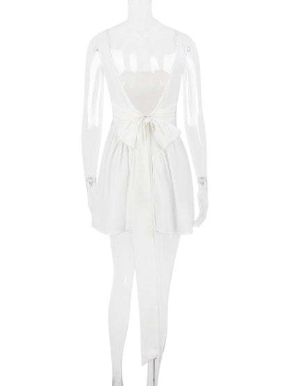 Backless Bow Mini Dress