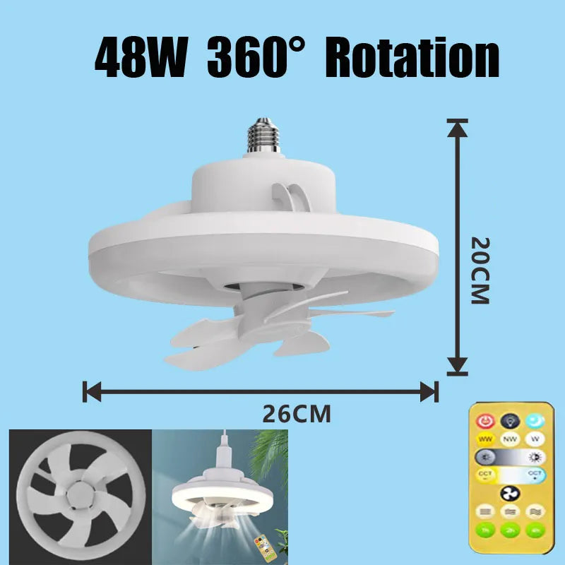 2 In 1 Swivel Fan Led Lamp