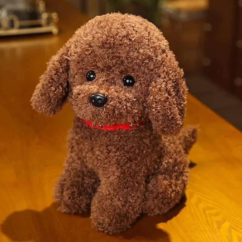 Creative 22cm Realistic Poodle Plush Toy - Handmade Lucky Dog Figure