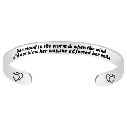 Engraved Open Bangle Bracelet