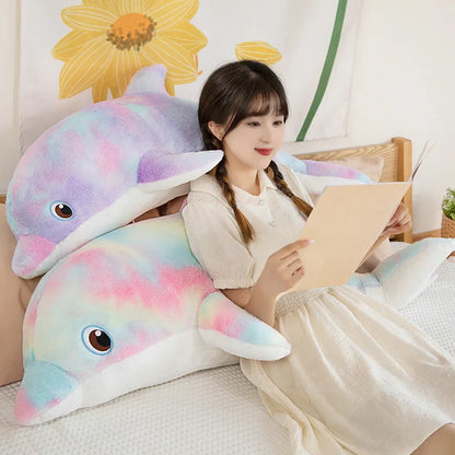 50cm Colorful Dolphin Plush Throw Pillow Soft Stuffed Toy